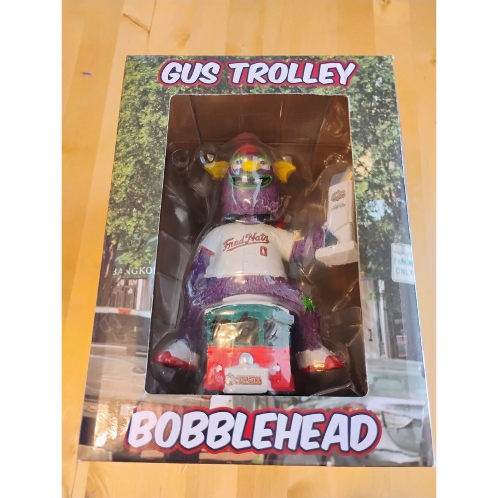 Gus Mascot Championship Trolley Bobblehead SGA FredNats NEW In Box 2025 FGA - Picture 4 of 10